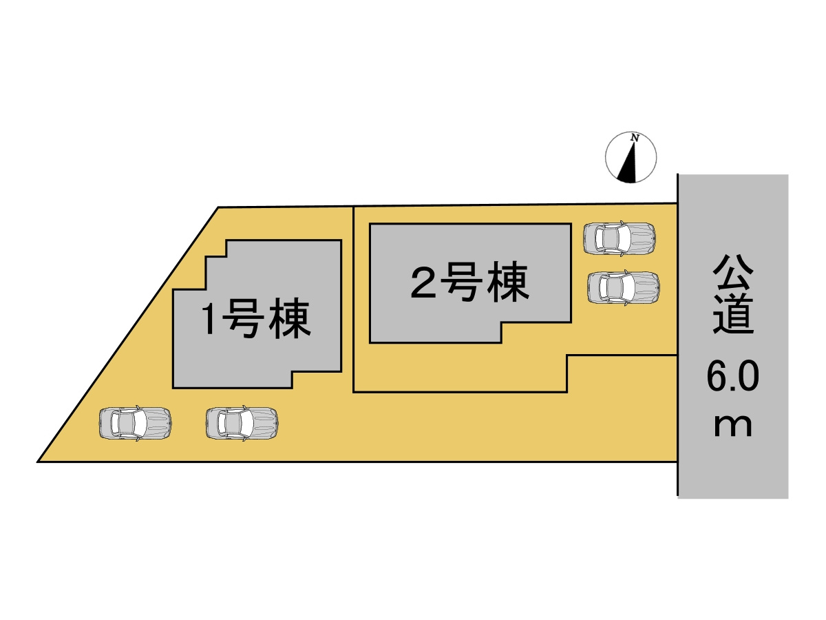 タマタウン　大垣市宝和町（大垣西小Ⅱ）　全2区画分譲の区画図|■区画図
■YAMADA電機の　ヤマダ不動産　株式会社リライフ　
いつでもお問合わせ下さい。