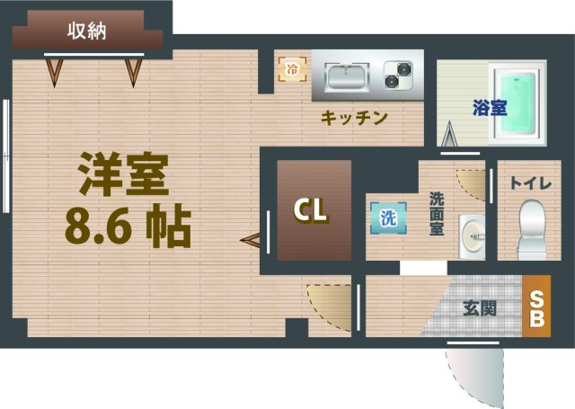 【間取り】 | ロジュマンN荻窪 | 1Kのお部屋です。
