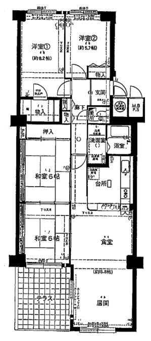 サニークレスト夙川公園の間取り