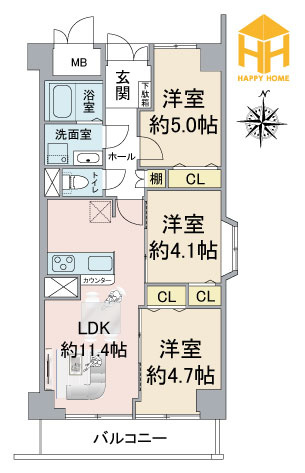 西宮グリーンマンション1号館の間取り|※現況と図面が異なる場合現況を優先いたします。
