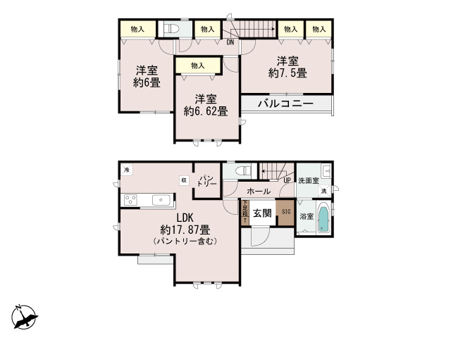 高崎市若松町　新築　限定1棟の間取り
