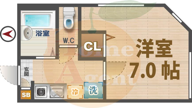 【間取り】 | サクラハイツ | 1Kのお部屋です。