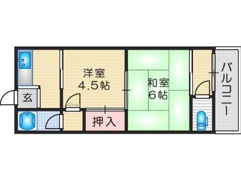 フォアール鳥飼和道１号棟の間取り