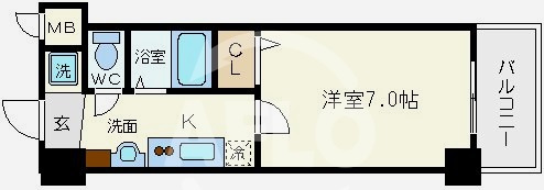 エスリードコート難波ウエストの間取り|エスリードコート難波ウエスト（旧ARCENCIEL SQUARE桜川）　間取り