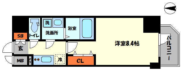 MELDIA　CREST　TAPP難波WESTの間取り|MELDIA　CREST　TAPP難波WEST（メディアクレストタップ難波ウエスト）　間取り