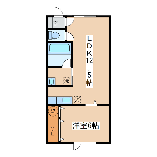 釧路市緑ケ岡５丁目のアパートの間取り