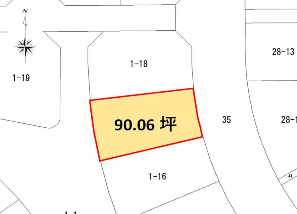 高崎市城山町１丁目の売地の土地図