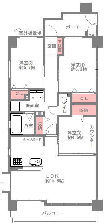 ユニライフ桃山台の間取り