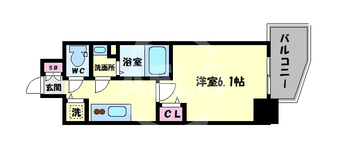 ファステート玉造駅前ダミュウの間取り|ファステート玉造駅前ダミョウ　間取り