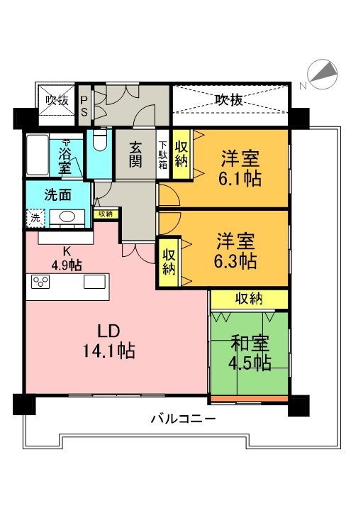 コンフォートプレミアムビュー宮城の間取り