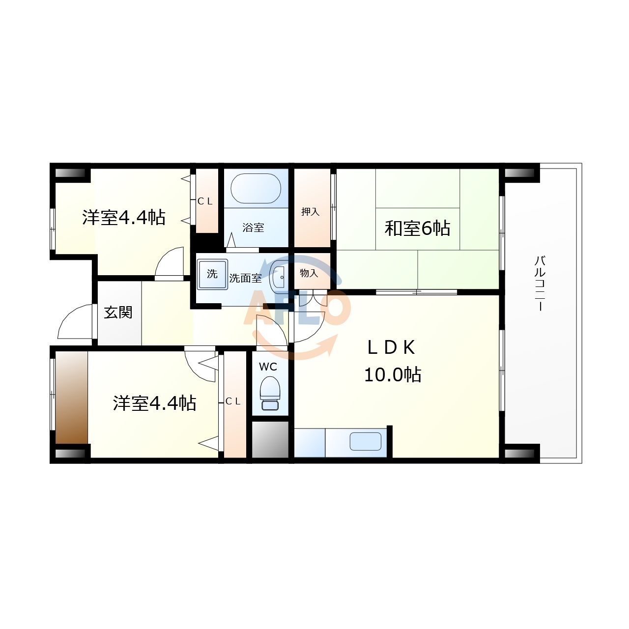 CH.158RESIDENCE NAKANOSHIMA　中之島小学校区の間取り|フクエイ中之島　間取り