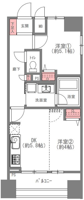 グランドロアール天満橋の間取り