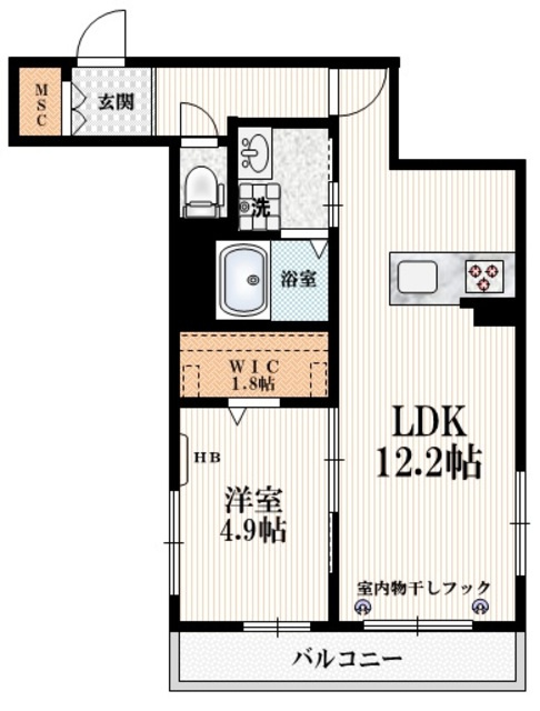 ヴァンヴェール松原の間取り|ウォークインクローゼット付きの角部屋です