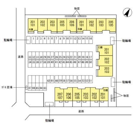 Ｄ－ｒｏｏｍ小矢部　D棟の区画図