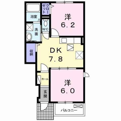 プリムローズ下松　Ｂの間取り