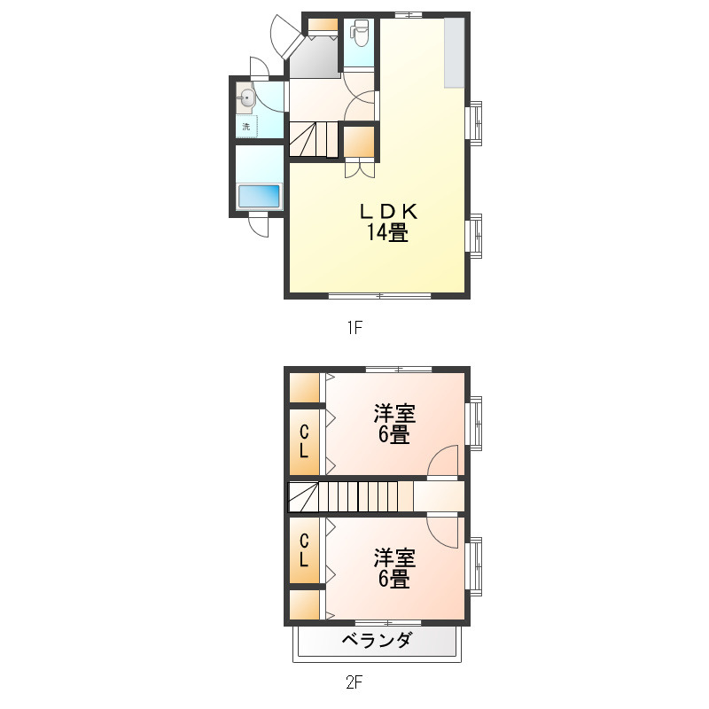 シャルム小白川Bの間取り