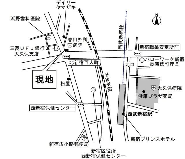 【地図】カメリアコート新宿
