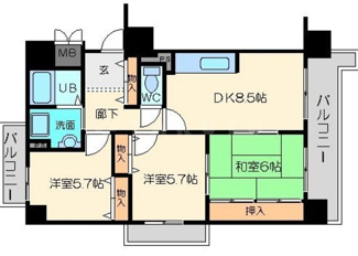 【間取り】 | アビタシオン西なんば　塩草立葉小学校区 | アビタシオン西なんば　開放感ある間取り