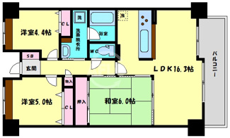 【間取り】 | パークヒルズゼンボー大手前　中大江小学校区 | パークヒルズゼンボー大手前　間取り