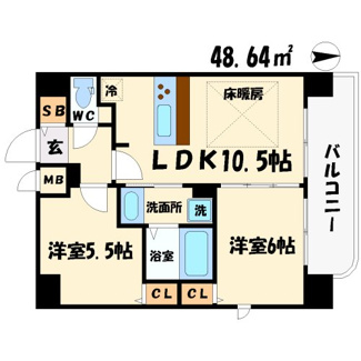 【間取り】 | プレサンス天満橋アンジェ　滝川小学校区 | プレサンス天満橋アンジェ　開放感のある間取り