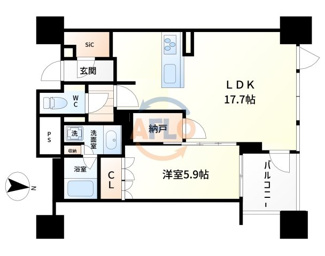 【間取り】 | プレミストタワー靭本町　明治小学校区 | プレミストタワー靭本町　間取り　