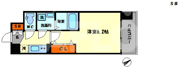 ワールドアイ梅田WESTの間取り|Luxe海老江III（ラグゼ海老江III）間取り