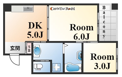 神戸市灘区宮山町３丁目の賃貸マンションの間取り