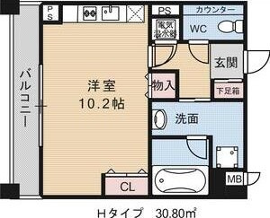 西宮市津門西口町の賃貸マンションの間取り