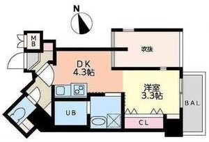 神戸市中央区中山手通１丁目の賃貸マンションの間取り