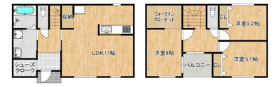 【参考プラン】 | 大町四丁目　建築条件付売土地 | 【２階建プラン！建物参考価格1900万円】フリープランですので、お好きに間取り変更できますよ！