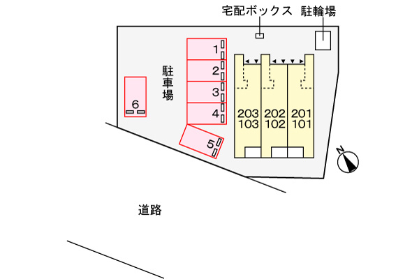 リバーウエスト中島の駐車場