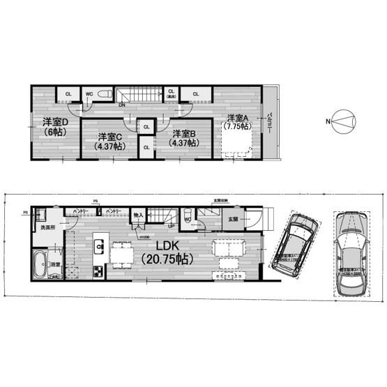【間取り】 | 亀岡　古世町一丁目　新築一戸建 | 1号地　3498万円