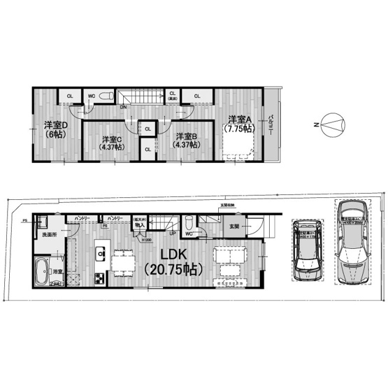 【間取り】 | 亀岡　古世町一丁目　新築一戸建 | 3号地　3498万円