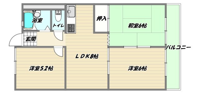 大阪市淀川区宮原２丁目の賃貸マンションの間取り