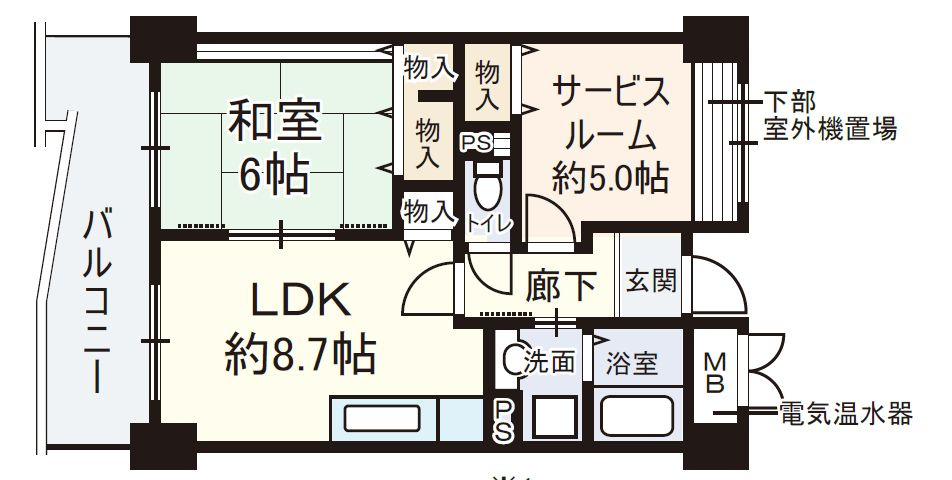 大阪市浪速区塩草３丁目の賃貸マンションの間取り