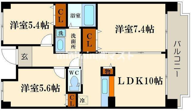 大阪市浪速区稲荷１丁目の賃貸マンションの間取り