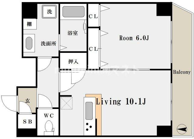 大阪市浪速区大国１丁目の賃貸マンションの間取り
