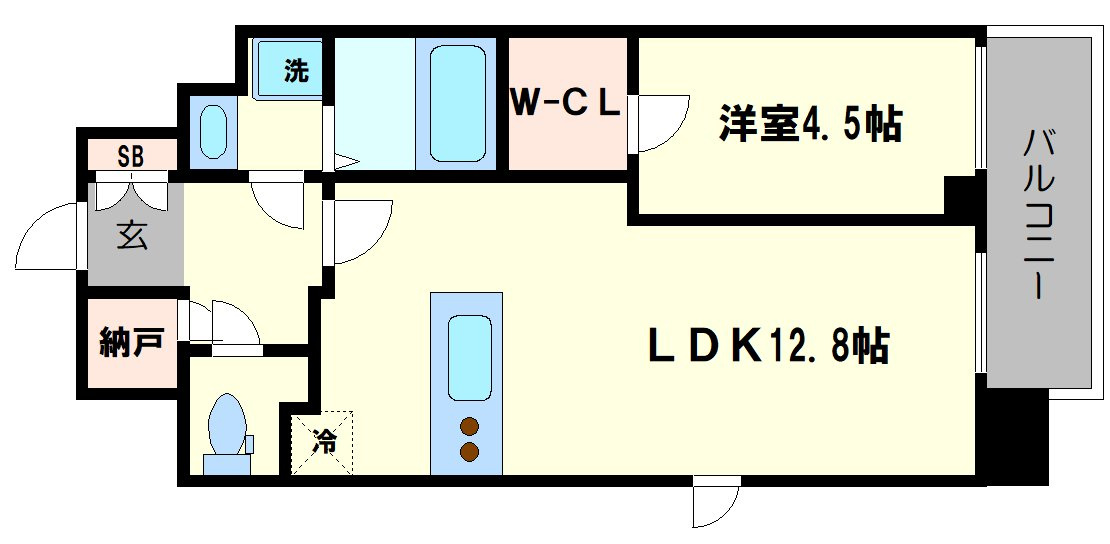 大阪市浪速区戎本町１丁目の賃貸マンションの間取り