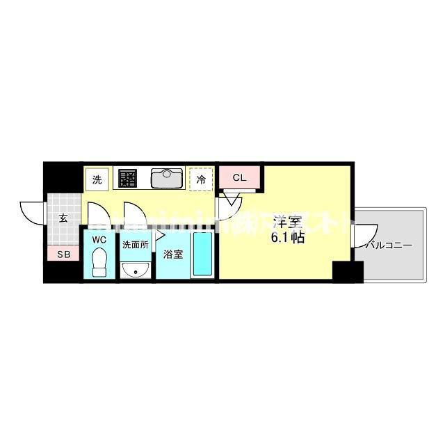 大阪市浪速区日本橋東１丁目の賃貸マンションの間取り