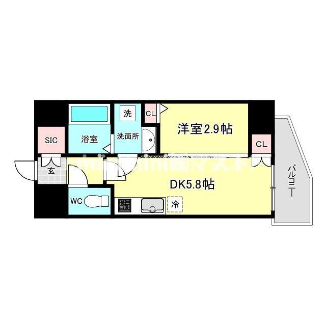 大阪市浪速区日本橋東１丁目の賃貸マンションの間取り