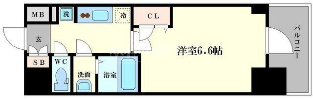 大阪市浪速区下寺２丁目の賃貸マンションの間取り