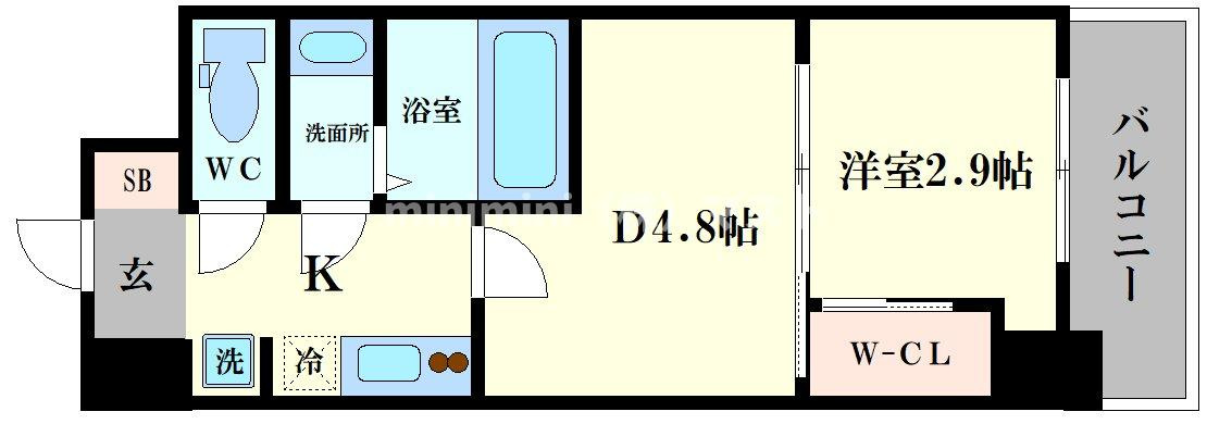 大阪市浪速区桜川１丁目の賃貸マンションの間取り