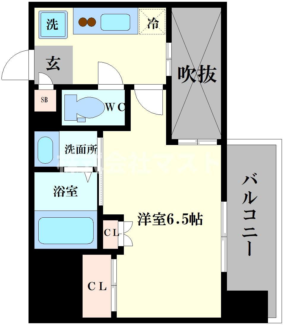 大阪市浪速区桜川１丁目の賃貸マンションの間取り