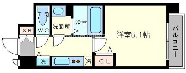 大阪市浪速区敷津東２丁目の賃貸マンションの間取り