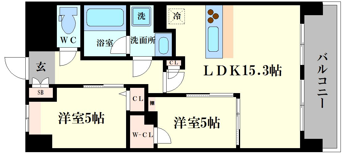大阪市浪速区浪速西１丁目の賃貸マンションの間取り