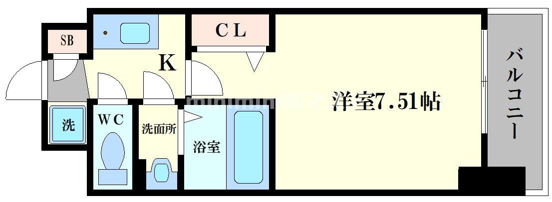 大阪市浪速区大国３丁目の賃貸マンションの間取り