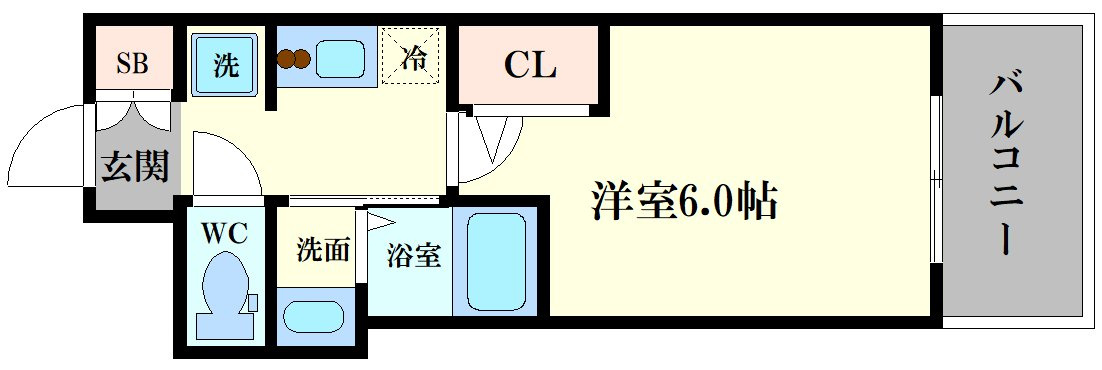 大阪市浪速区日本橋５丁目の賃貸マンションの間取り