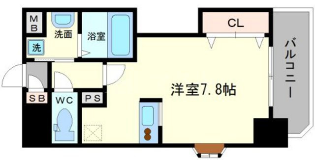 大阪市浪速区恵美須西２丁目の賃貸マンションの間取り
