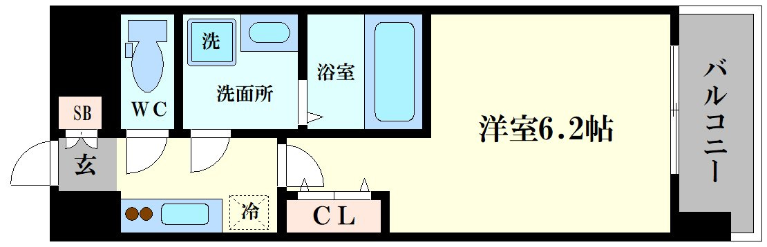 大阪市浪速区稲荷１丁目の賃貸マンションの間取り