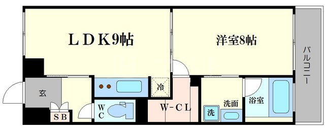 大阪市浪速区下寺２丁目の賃貸マンションの間取り
